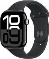 Смарт-годинник Apple Watch Series 10 GPS 46mm jet black Aluminium Case with Black Sport Band M/L (MWWQ3QH/A)