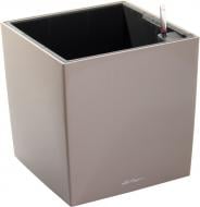 Вазон пластиковый Lechuza Cube Premium LS 40 квадратный 60,8 л светло-коричневый