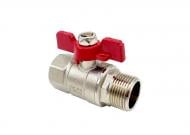 Кран шаровой ASCO сталевий Nickel PRO 3/4" НВ PN40 красная бабочка ASCO 1/20