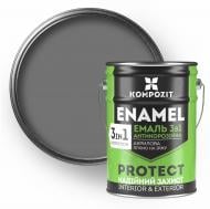 Эмаль Kompozit антикоррозийная 3 в 1 серый шелковистый мат 10 кг
