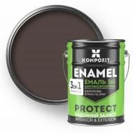 Эмаль Kompozit антикоррозийная 3 в 1 коричневый шелковистый мат 10 кг