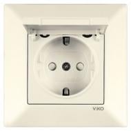 Розетка с заземлением Viko Meridian со шторками с крышкой бежевый 90970212-WH Розетка с заземлением Viko Meridian со шторками с крышкой бежевый 90970212-WH