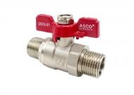 Кран шаровой ASCO сталевий Nickel PRO 3/4" НН PN40 красная бабочка AS-BVS-020