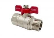 Кран шаровой ASCO Nickel PRO 1/2" НВ PN40 красная бабочка AS-BVS-001