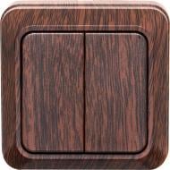 Выключатель двухклавишный UP! (Underprice) IP20 без подсветки орех BD-SWP.MZ20G2W1-Walnut