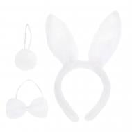 Аксессуар для карнавала Shantou Обруч с ушками, накладной носик, бабочка белый
