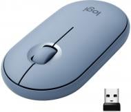 Мышка Logitech Pebble M350 Wireless Mouse grey/blue (910-005719)
