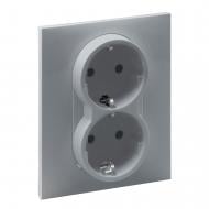 Розетка бытовая с заземлением Legrand Suno IP20 алюминий 721326