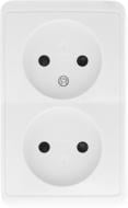 Розетка двойная без заземления HausMark Domo без шторок белый HSN-SCP.H3C20G2WTG-WH