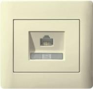 Розетка компьютерная без заземления LXL Oscar с рамкой IP20 крем TL11285E Cream