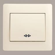 Переключатель LXL Oscar промежуточный с рамкой без подсветки крем TL1134 Cream