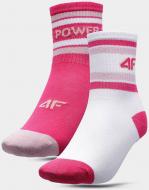 Носки 4F SOCKS CAS F100 (2PACK) 4FJSS23USOCF100-90S р.32-35 розовый 2 пари шт.