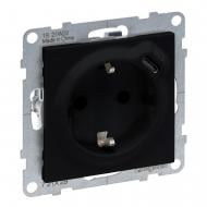 Розетка побутова + USB с заземлением Legrand Suno IP20 черный 721429