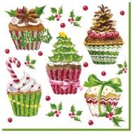 Серветки столові Silken Новорічні тістечка 33х33 см 18 шт.
