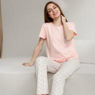 Комплект Vivioji футболка и штаны KTW-21-5 р. M пудровый/белый