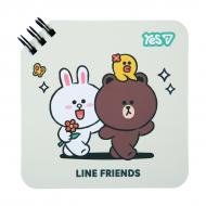 Блокнот YES 110x110 мм 80 лист. Line Friends Butterfly линия 152192