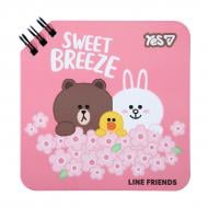 Блокнот YES 110x110 мм 80 лист. Line Friends Flowers линия 152191