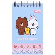 Блокнот YES 85x142 мм 60 лист. Line Friends Trio 152161