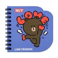 Блокнот YES 100x100 мм 30 лист. Line Friends Love клетка 152182