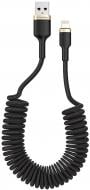 Кабель ColorWay USB - Apple Lightning (spiral) 2.4А 1,5 м black (CW-CBUL051-BK)