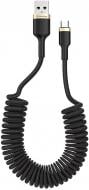 Кабель ColorWay USB - MicroUSB (spiral) 2.4А 1,5 м black (CW-CBUM051-BK)