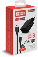 Зарядний пристрій ColorWay 1USB AUTO ID 2A (10W) чорний + cable micro USB