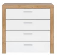 Комод BRW BALDER 4ш 900x880x390 мм дуб ривьера/белый глянец S382-KOM4S-DRI/BIP