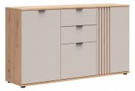 Комод BRW BREVAS 3д2ш 1505x870x400 мм дуб артизан/кашемир S657-KOM3D2S-DASN/DASN/UKA