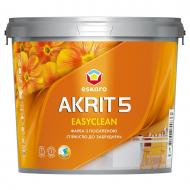 Краска интерьерная акриловая Eskaro Akrit 5 Easyclean мат Белый 4,75 л 5,94 кг