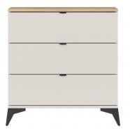 Комод BRW GLAMOUR 3ш 850x900x415 мм кашемир/дуб маувелла S647-KOM3S-UKA/DMU