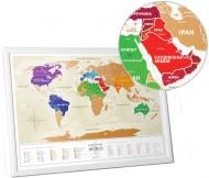 Скретч-карта світу "Travel Map Gold World" (укр) (тубус)