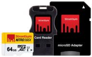 Карта памяти STRONTIUM microSDXC 64 ГБ UHS Speed Class 1 (U1) Nitro 566X (SRN64GTFU1C)