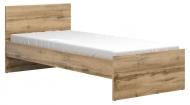 Кровать BRW ZELE 90x200 см дуб вотан/белый глянец