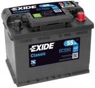 Акумулятор автомобільний EXIDE Classic 55Ah 460A 12V «+» праворуч (EC550)