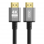 Кабель Xo GB017A-HDMI to HDMI v2.0 3 м серебристый (GB017A-HDMI.tranish)