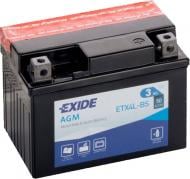 Акумулятор автомобільний EXIDE AGM 3Ah 50A 12V «+» праворуч (ETX4L-BS)