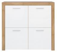 Стеллаж BRW BALDER 4д 990х1040х390 мм дуб ривьера / белый глянец S382-KOM4D-DRI/BIP