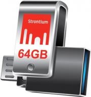 Флеш-пам'ять USB STRONTIUM Nitro Plus 64 ГБ USB 3.0 silver (SR64GSLOTG1Z)