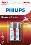 Батарейка Philips Power Alkaline AA (R6, 316) 2 шт. (LR6P2B/10)