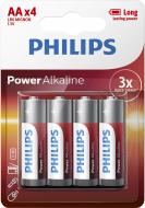 Батарейка Philips Power Alkaline AA (R6, 316) 4 шт. (LR6P4B/10)