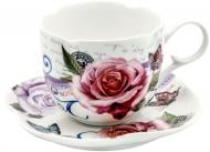 Чашка с блюдцем Чайная роза 220 мл QY54-056