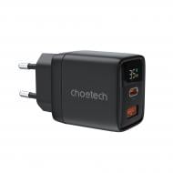 Мережевий зарядний пристрій Choetech PD35W USB 1A+1C з дисплеєм (PD6052-EU-BK)