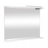 Зеркало с полкой Aqua Rodos Uno 100 см белый глянец с подсветкой