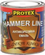 Емаль Protex антикорозійна з ефектом ковки Hammer Line срібний мат 0,7 л 0,75 кг