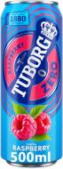 Пиво безалкогольне Tuborg 0.5% Zero №0 taste Raspberry світле фільтроване №0 з/б 0,5 л