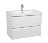 Тумба консольная Aqua Rodos Акцент Люкс White-Matt с умывальником Bar 75 см