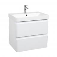 Тумба консольная Aqua Rodos Акцент Люкс White-Matt с умывальником Deep 60 см