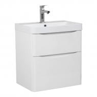 Тумба консольная Aqua Rodos Америна белый глянец с умывальником 60 см