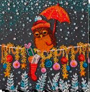 Набор для вышивания бисером на натуральном художественном холсте Подарок для совы АМВ-049 Абрис Арт