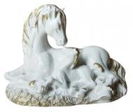 Статуэтка декоративная Наша Кераміка Конь мама 20х30х19 см белый с золотым Статуэтка декоративная Наша Кераміка Конь мама 20х30х19 см белый с золотым